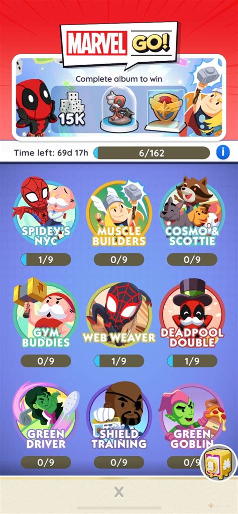 Marvel GO Sticker Sets in Monopoly GO Album