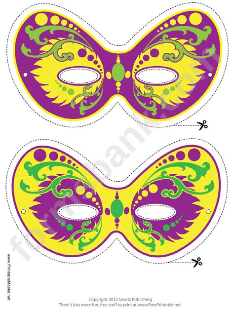 Mask Template Mardi Gras