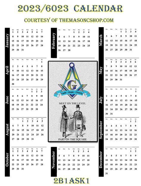 Masonic Calendar Year
