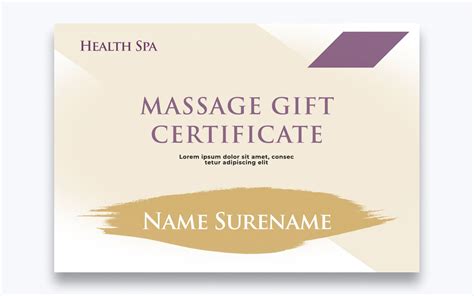 Printable Gift Cards Templetes Massage Therapist Make gift