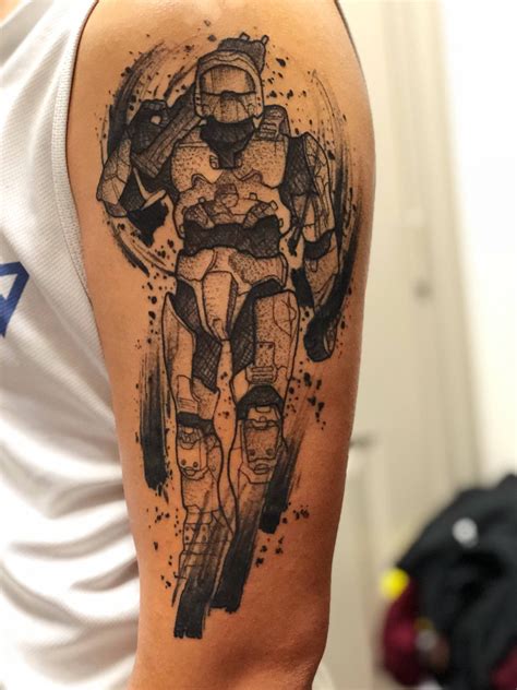 Master Chief tattoo by gypsywalters on Instagram halo 