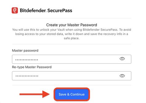 Master password secure
