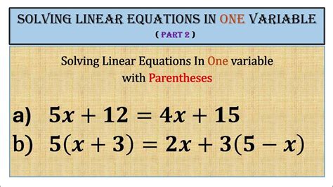 Mastering Linear Equations