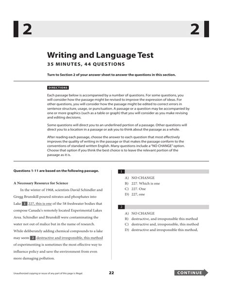 Mastering the Writing and Language Test