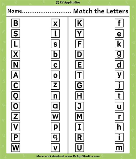 Match The Letters Worksheet