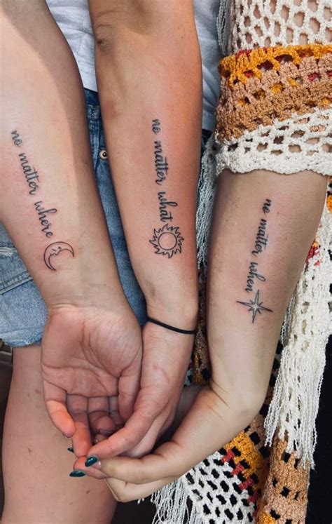 Matching Best Friend Tattoos For 3