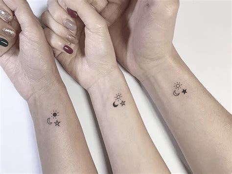 Matching Best Friend Tattoos For 3 People