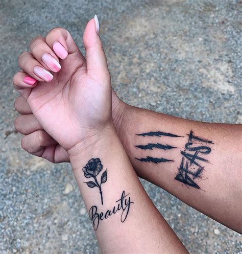 Matching Boyfriend And Girlfriend Tattoos