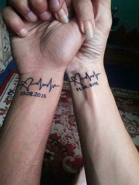 Matching Heartbeat Tattoo