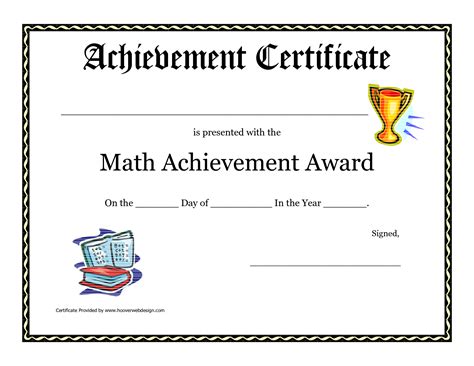 Math Achievement Certificate Printable Free 9+ Best Ideas