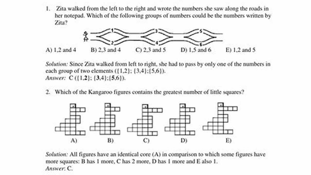 Math Kangaroo 2024 Answer Key Class 8