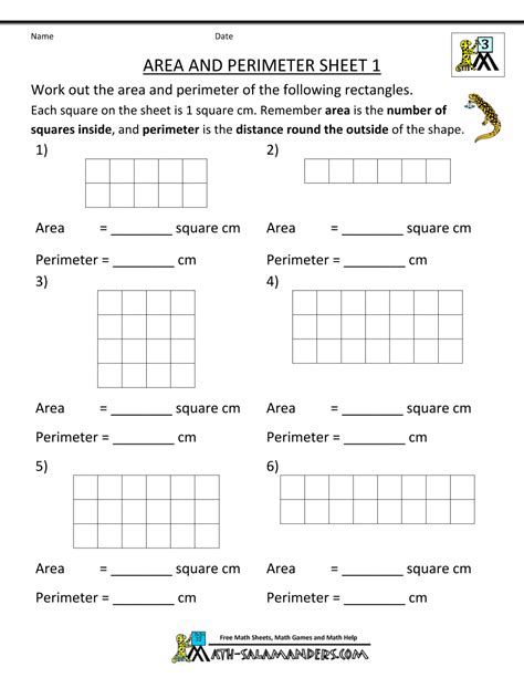 Math Area And Perimeter Worksheets - SCIENCE EDUCATION