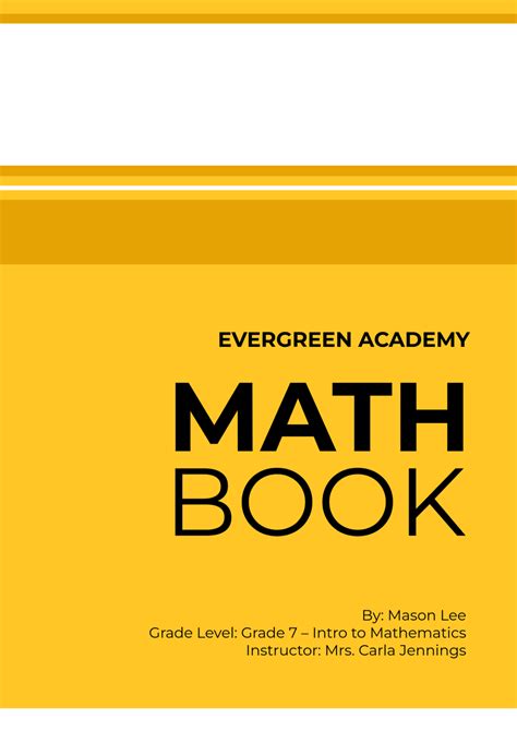 Math Book Template Picture