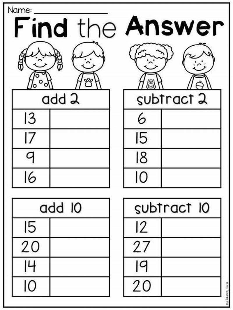 Math For First Graders Printable Worksheets
