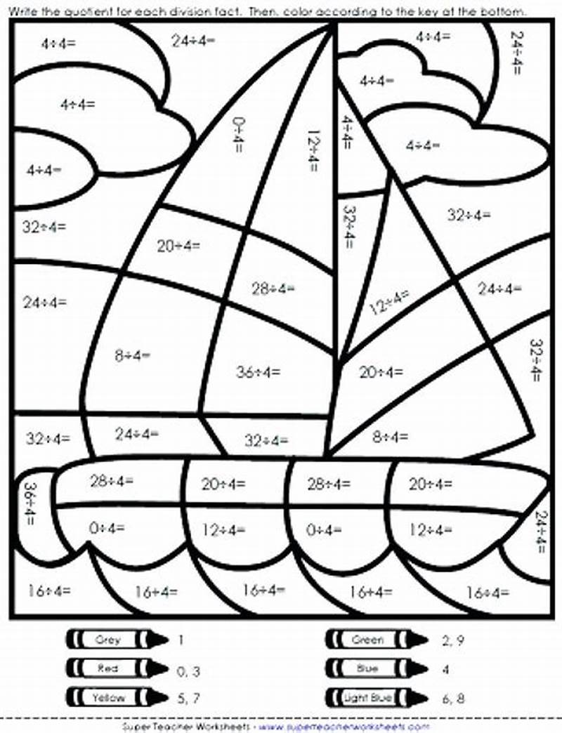 Math Problem Coloring Sheets