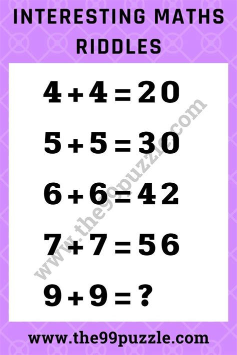 Math Riddles For Adults With Answers