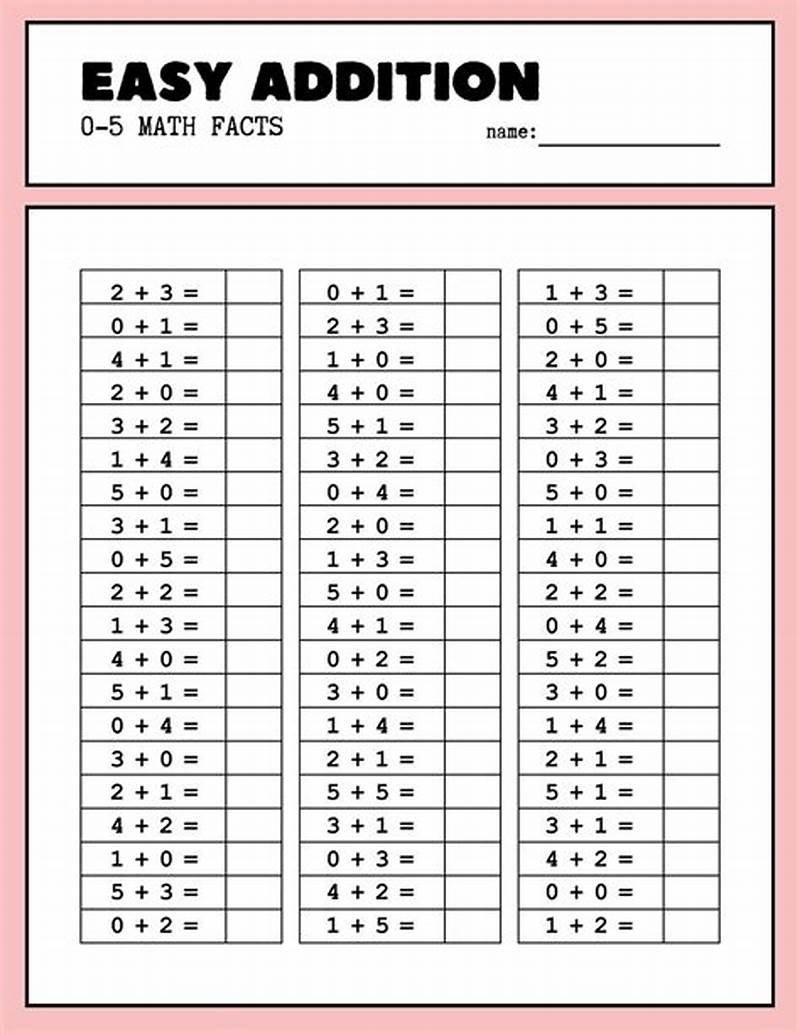 Math Worksheet Printable