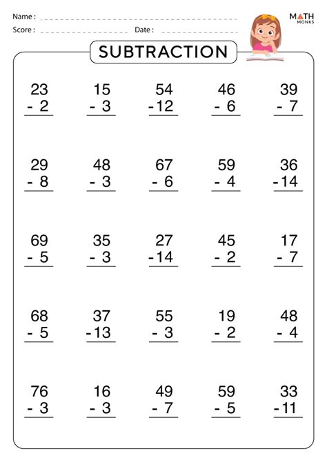 Math Worksheets Subtraction