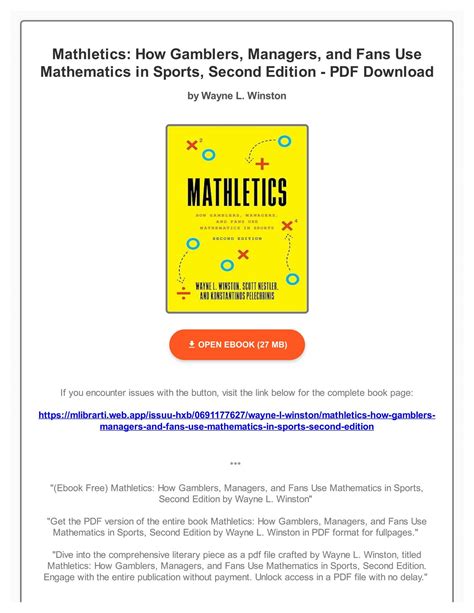 Mathletics: How Gamblers Managers And Fans Use Mathematics In Sports Second Edition