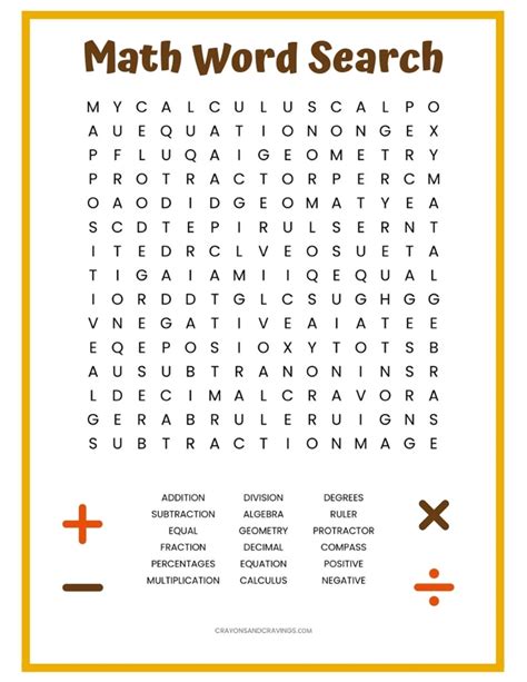 Maths Word Searches Printable Free