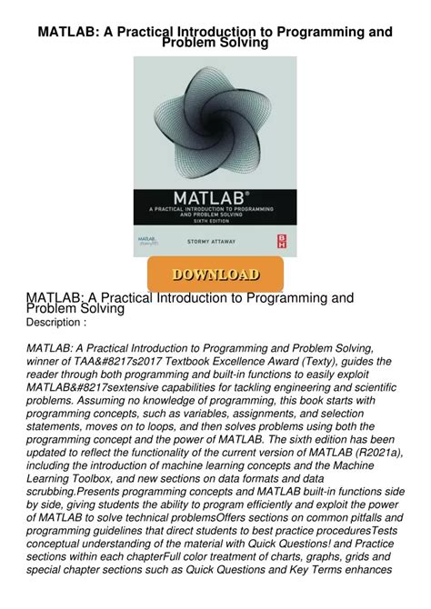 Matlab: A Practical Introduction To Programming And Problem Solving Highlights