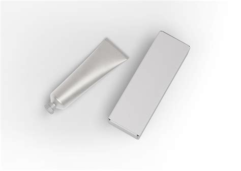 Matte Cosmetic Tube with Box Mockup