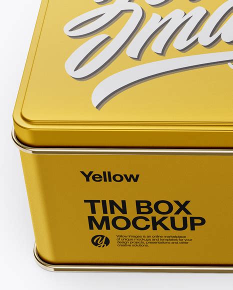 Matte Metallic Tin Box Mockup