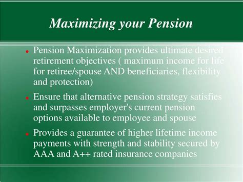 Maximizing Your Pension Potential