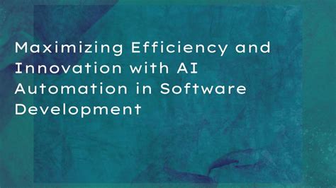 Maximizing efficiency, maximizing innovation