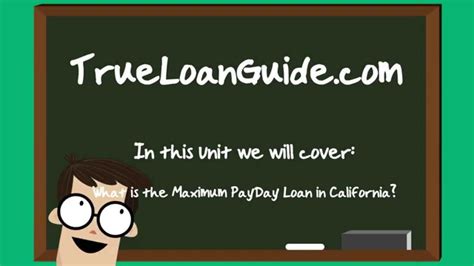 Maximum Payday Loan