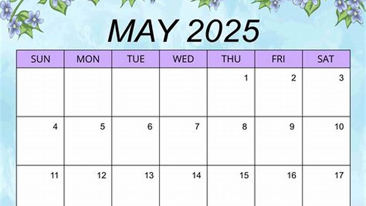 May 2025 Calendar Cute Design Patterns