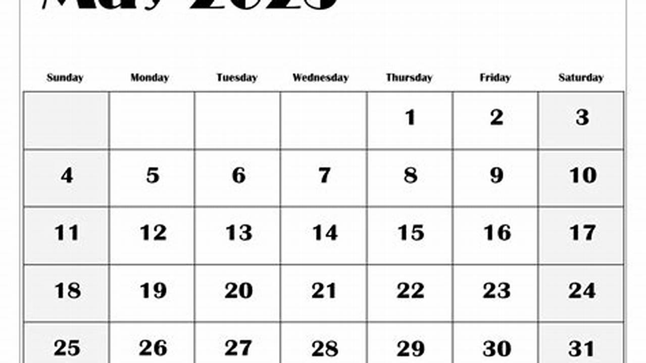 May 2025 Calendar With Notes Printable Coloring