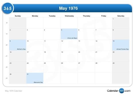 May 1976 Calendar
