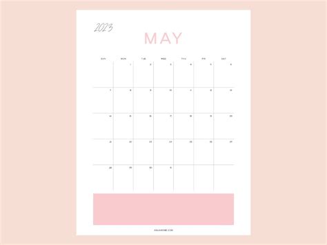 May Aesthetic Calendar