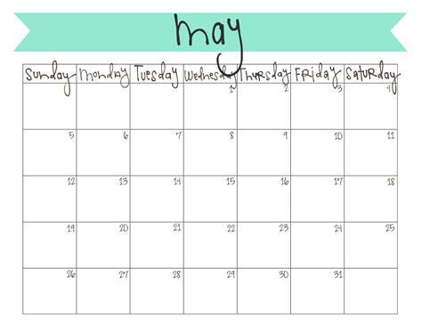 May Calendar 2013