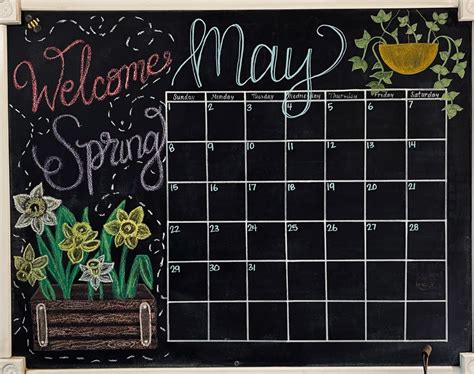 May Chalkboard Calendar