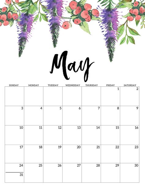 May Free Calendar