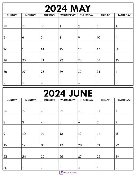 June 2024 Free Calendar