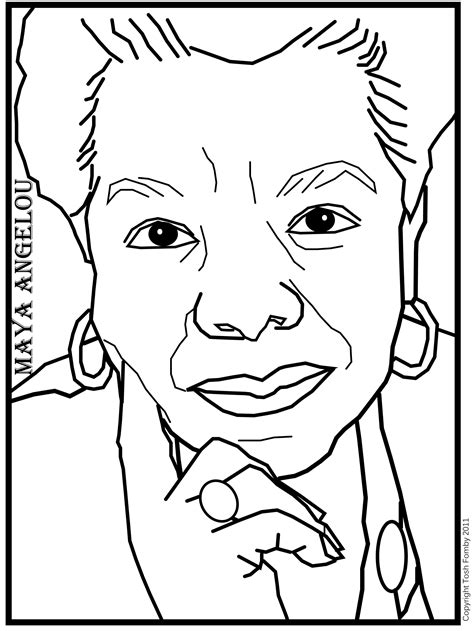 Maya Angelou Coloring Page