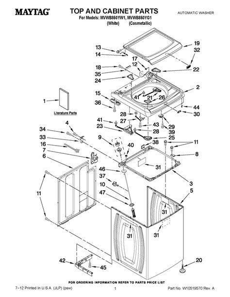 Maytag Washing Machine Parts Diagram