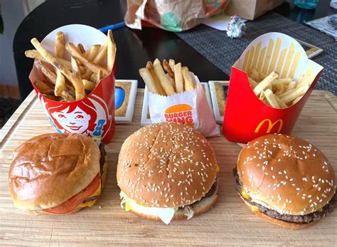 Mcdonalds Burger King Wendys Comparison
