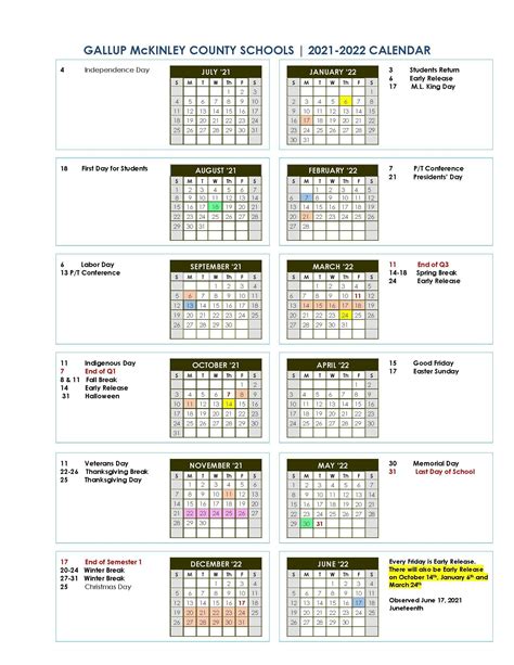 Mckinley Elementary Calendar