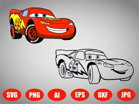 Dress your Designs with Dashing Mcqueen SVG- The Ultimate Addition to Your Vrooming Creativity!