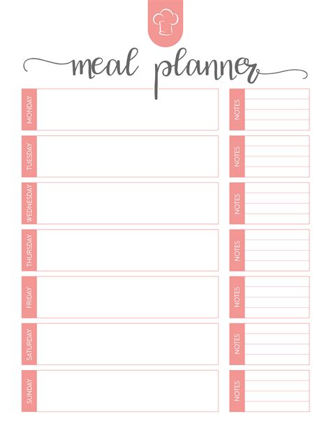 Meal Planner Printable Free