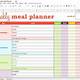 Meal Planning Template Google Sheets