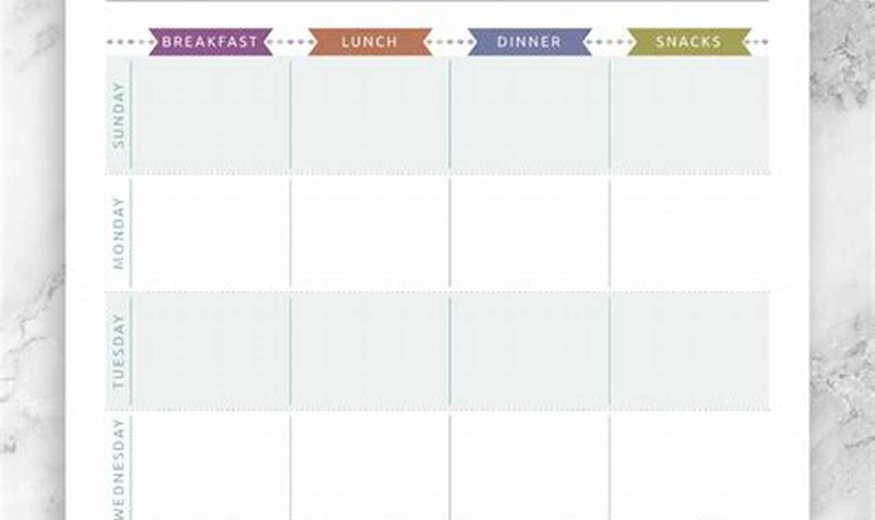 Unlock Culinary Horizons with Our Meal Planning Calendar Template
