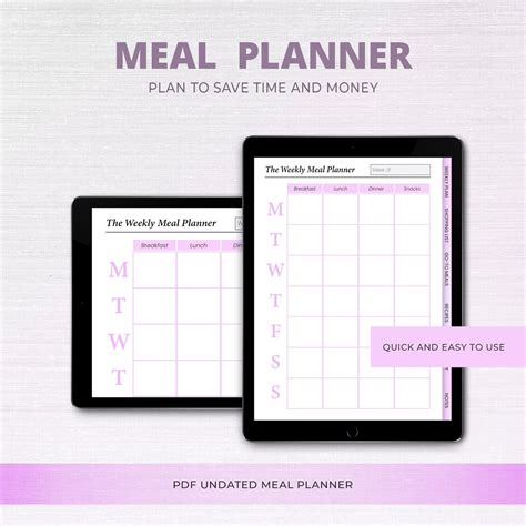Meal Plan Goodnotes Template