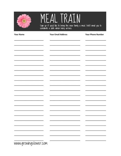 Meal Train Template