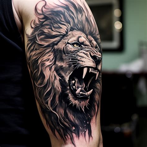 Mean Lion Tattoo