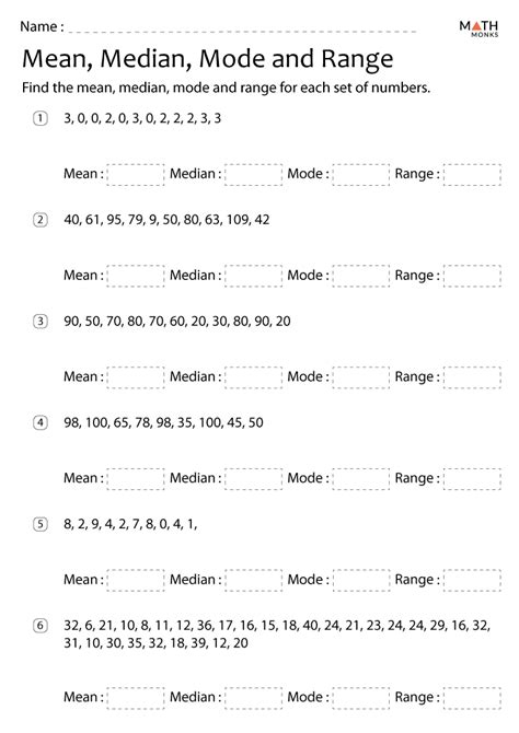 Mean Median Mode Worksheets With Answers